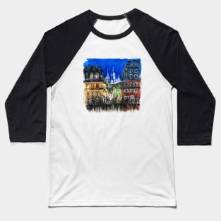 Sacre-Coeur Basilica at night in Paris, France Baseball T-Shirt